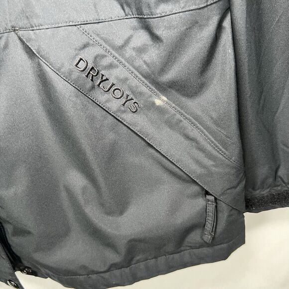 DryJoys by FootJoy Full Zip Snap Rain Jacket Womens Size Small Black Windbreaker - Picture 4 of 16